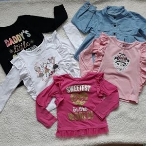 Girls 4t longsleeved shirts 5 pack bundle